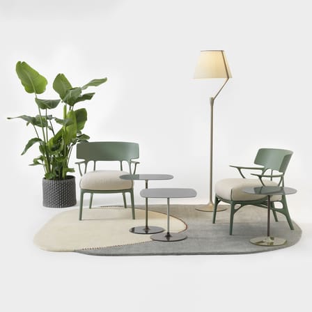 Lampadaire Angelo Stone LED / H 173 cm - Tissu plisssé - Kartell