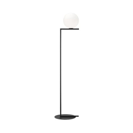 Lampadaire IC F1 métal verre blanc noir / H 135 cm - Michael Anastassiades, 2014 - Flos