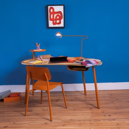 Lampe de bureau Pixi LED métal orange / Orientable - Fermob