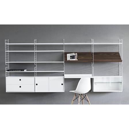  Shelf wood brown / Magazine holder & Shoes - W 78 x D 30 cm - String Furniture
