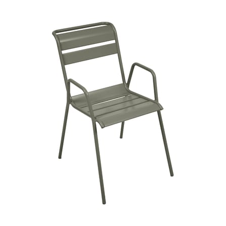 Stapelbarer Bridge-Sessel Monceau metall grün grau / L 52 cm - Fermob