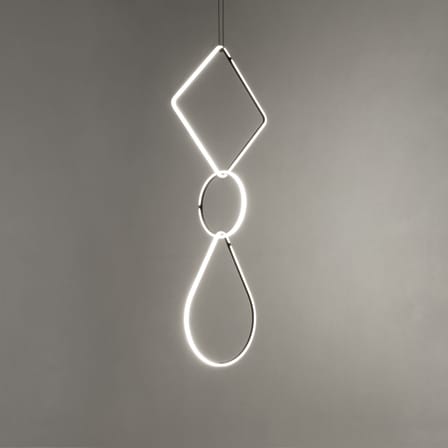 Suspension Arrangements 1 LED métal blanc noir / 3 éléments - H 180 x L 52 cm - Flos