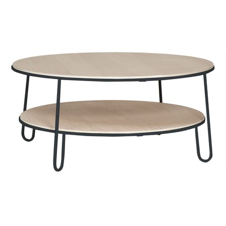 Table basse Eugénie Large gris bois naturel / Ø 90 - Chêne - Hartô