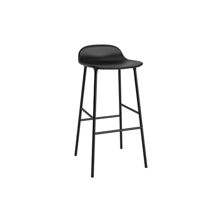 Tabouret de bar rembourré Form cuir noir / H 75 cm - Cuir / Rembourrage intégral - Normann Copenhagen