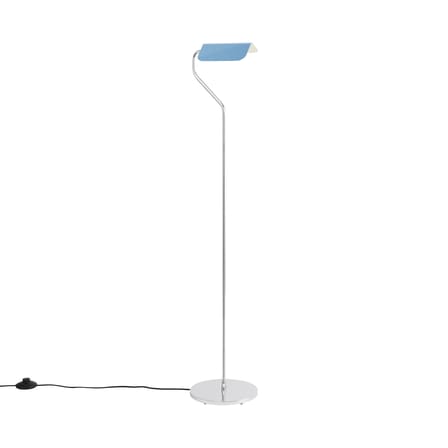Apex Floor lamp metal blue / Adjustable small reading lamp - H 110 cm - Hay