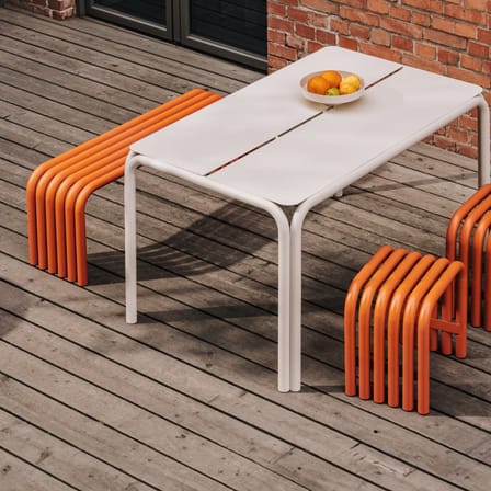 Banc Nokk métal orange / L 114 cm - NOO.MA