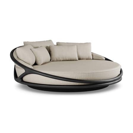 Canapé de jardin rond Solis OUTDOOR teck noir / Ø 200 cm - MORPHO