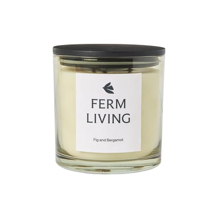 Candela profumata Vitto vetro bianco / Limone Bergamotto - H 12 cm - Ferm Living