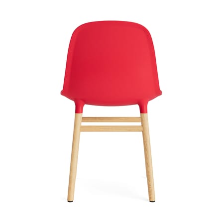 Form Chair plastic material red / Oak Base, legs - Normann Copenhagen