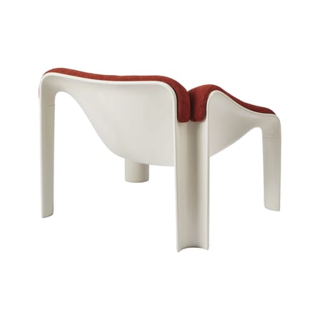 Fauteuil rembourré F300 tissu rouge / Pierre Paulin, réédition 1965 - Gubi