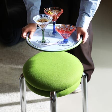 Gepolsterter Hocker Macaron textil grün - & klevering