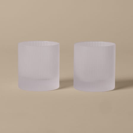 Glas Ripple glas weiß / Set von 2 - 25 cl - Ferm Living