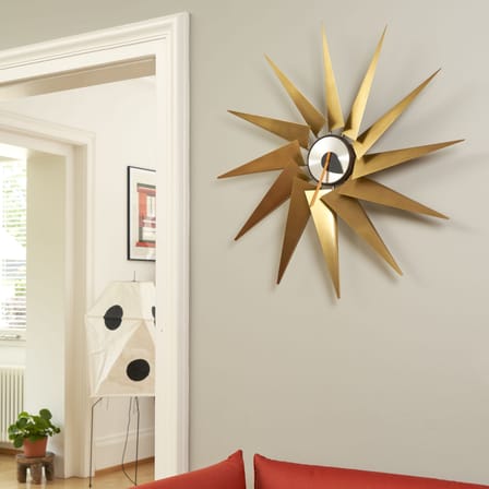 Horloge murale Turbine Clock métal or / By George Nelson, 1948-1960 / Ø 76,5 cm - Vitra