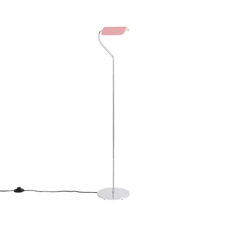 Lampadaire Apex métal rose / Liseuse orientable - H 110 cm - Hay