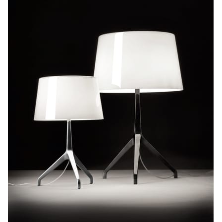 Lampe de table Lumière XXS métal verre blanc noir / H 40 cm - Rodolfo Dordoni, 1990 - Foscarini