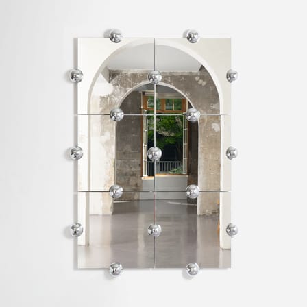 Miroir mural Sphera Crystal Palace L Vertical métal argent / L 135 x H 195 cm - Moustache