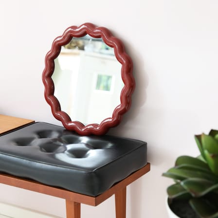 Miroir mural Zigzag plastique rouge / Ø 40.5 cm - Polyrésine - & klevering