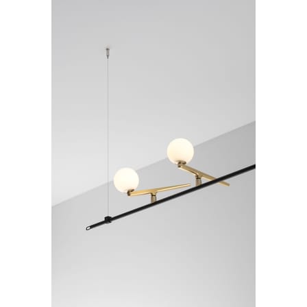 Yanzi SC1 Pendant metal glass black / LED - L 156 x H 61 cm - Artemide