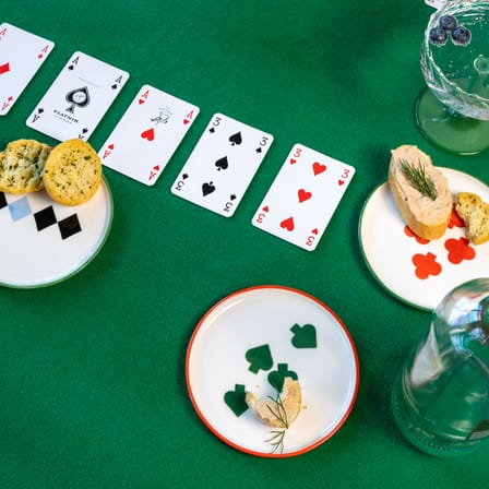 Deck Petit fours plates ceramic multicoloured / Set of 4 - Ø 13 cm - & klevering