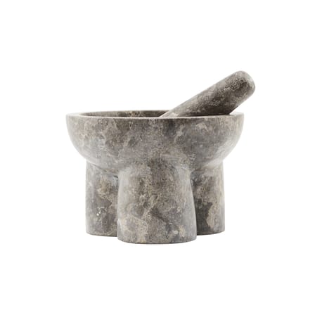 Pilon et mortier Kulti marbre marron gris / Marbre - House Doctor