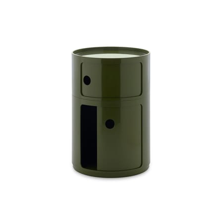 Rangement Componibili New Big plastique vert / 2 tiroirs - Ø 42 x H 61,5 cm - Kartell