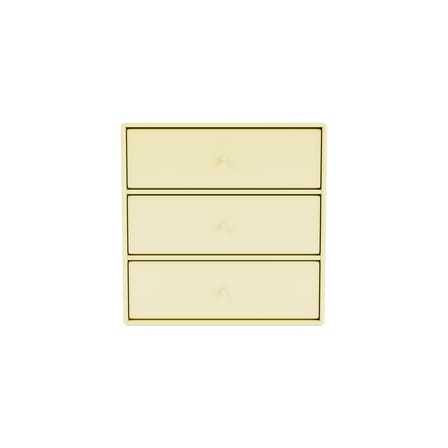 Rangement mural Montana Mini 1007 bois jaune / 3 tiroirs - 35 x 35 x P 25 cm - MONTANA