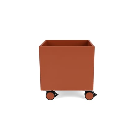 Colour Box I Storage chest on wheels wood orange / 35.4 x 35.4 x H 37.8 cm - MONTANA