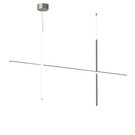 Suspension Coordinates S2 gris argent métal LED / L 176 cm x H 92 cm - Flos