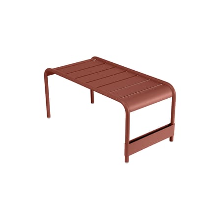 Banc Luxembourg métal rouge marron / Table basse - 86 x 43 x H 40 cm - Fermob
