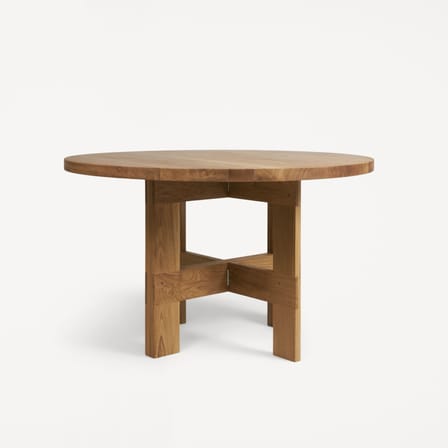 Table ronde Farmhouse Round bois naturel / Ø 120 cm - 4 personnes - Frama 
