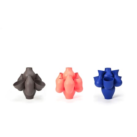 Vase Qucha céramique bleu / Ø 40 x H 40 cm -  fait main / Jean-Baptiste Fastrez, 2017 - Moustache