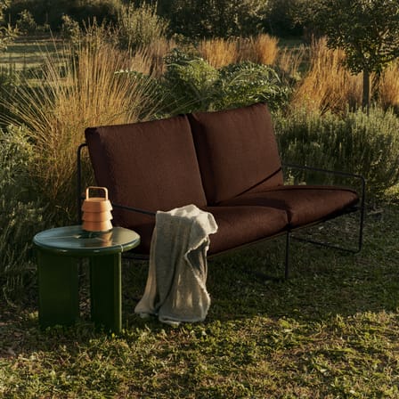 Canapé de jardin 2 places Desert tissu marron / L 156 cm - Ferm Living