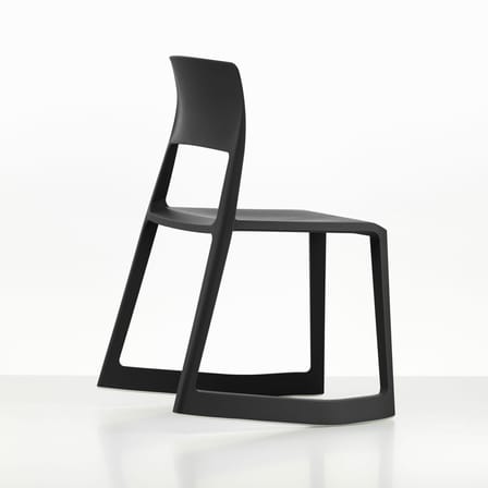 Chaise empilable Tip Ton RE noir / Plastique recyclé - Inclinable & ergonomique - Vitra