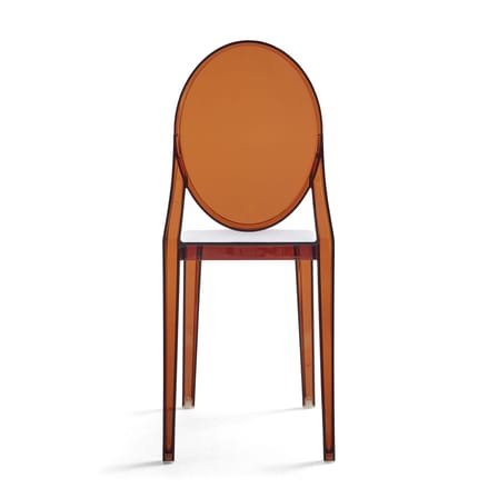 Chaise empilable Victoria Ghost plastique orange / Polycarbonate 2.0 - Philippe Starck, 2005 - Kartell