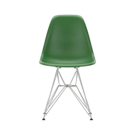 Chaise RE DSR - Eames Plastic Side Chair plastique vert / (1950) - Pieds chromés / Recyclé - Vitra