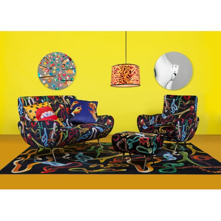 Coussin Toiletpaper tissu rouge multicolore / Revolver - 50 x 50 cm - Seletti
