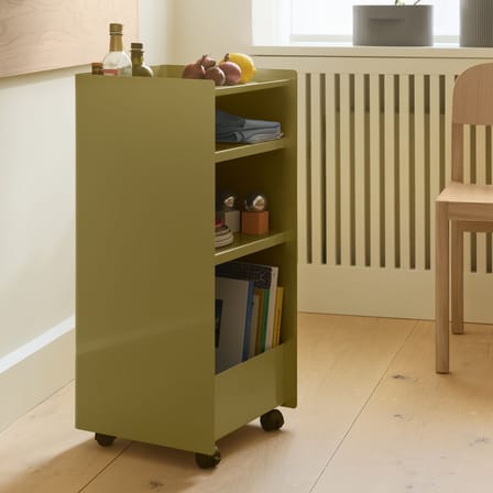 Desserte à roulettes Folded Tall métal vert / Ouvert - H 83,7 cm - Muuto