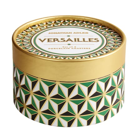 Set de 4 dessous de verre Versailles céramique / Porcelaine & or 24 carats - Jonathan Adler