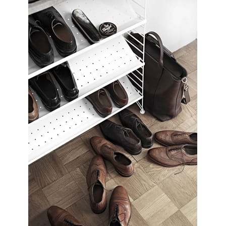 Etagère métal perforé/ Porte-revues & chaussures - L 78 x P 30 cm - String Furniture