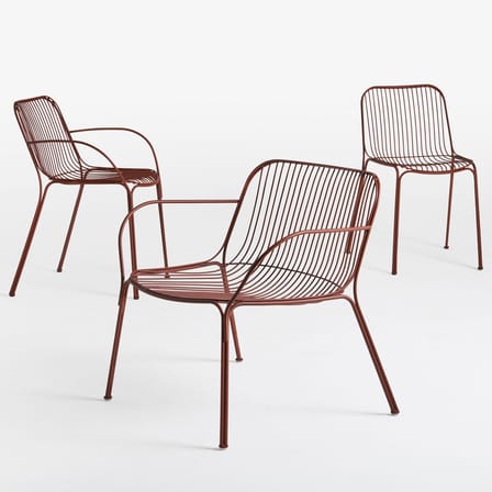 Fauteuil bas HiRay métal rouge - Kartell