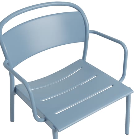 Fauteuil bas Linear Lounge métal bleu - Muuto