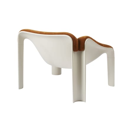 Fauteuil rembourré F300 tissu orange / Pierre Paulin, réédition 1965 - Gubi