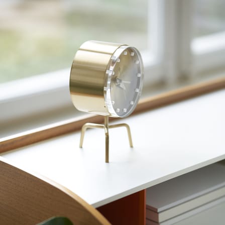 Horloge à poser Desk Clock - Tripod Clock métal or / By George Nelson, 1947-1953 - Vitra