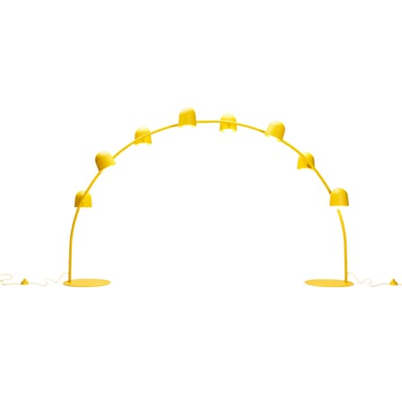 Lampadaire Big Lebow métal jaune / H 234 x L 186 cm - 4 abat-jours orientables - Fatboy