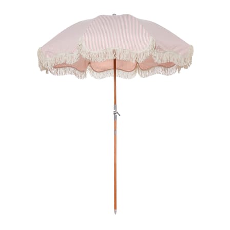 The Premium Beach Parasol textile wood pink / Ø 180 cm - Tilting - BUSINESS & PLEASURE