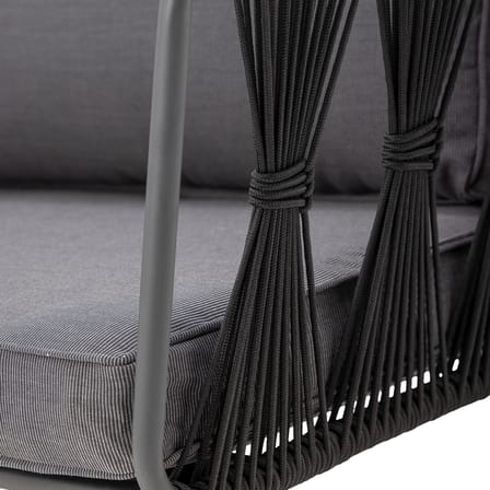 Gartensofa 2-Sitzer Pavone metall schwarz / L 174 cm - Handgewebtes Polyesterseil - Bloomingville