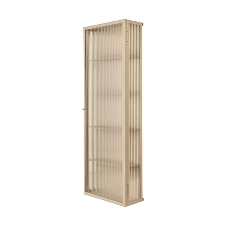 Rangement mural Haze métal beige / L 35 x H 100 cm - Verre cannelé - Ferm Living