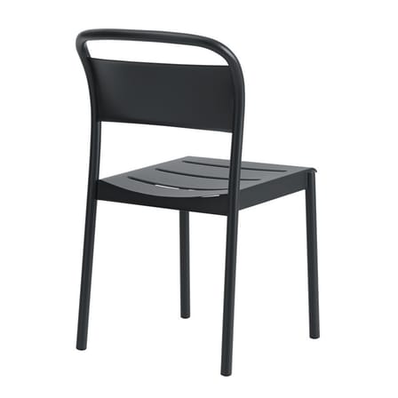 Stapelbarer Stuhl Linear metall schwarz / Stahl - Muuto