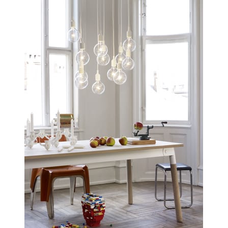 Suspension E27 plastique gris / Silicone - Ampoule incluse - Muuto