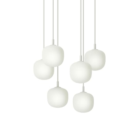 Suspension Rime verre / 6 globes - Ø 12 cm - Muuto